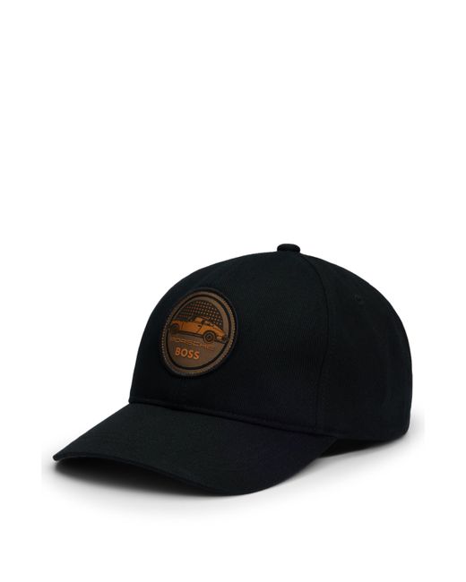 Boss Black Porsche X Cotton-twill Cap With Embroidered Logo Patch for men