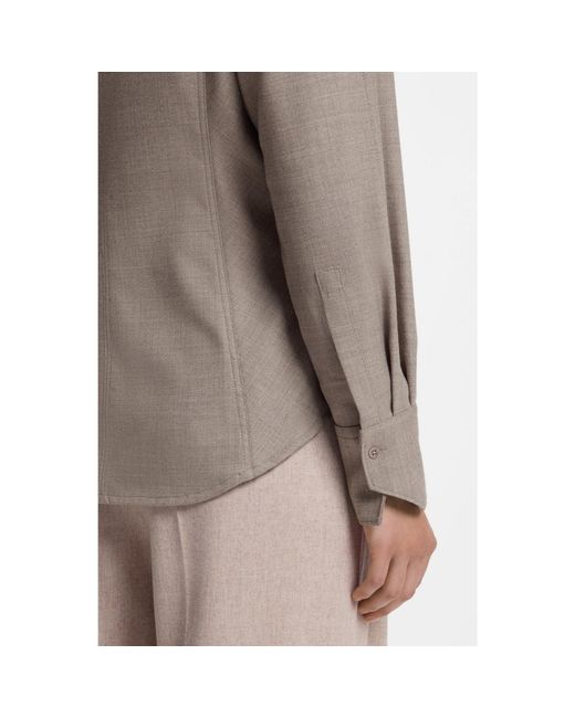 Boss Gray Slim-Fit Blouse