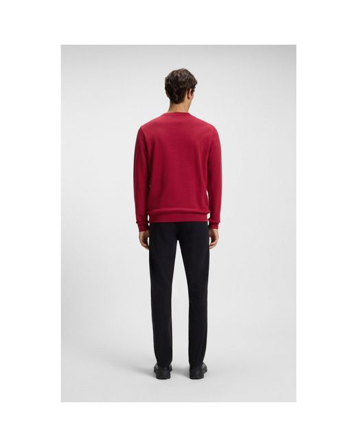 Boss Red Cotton-Terry Sweatshirt With Logo Patch for men