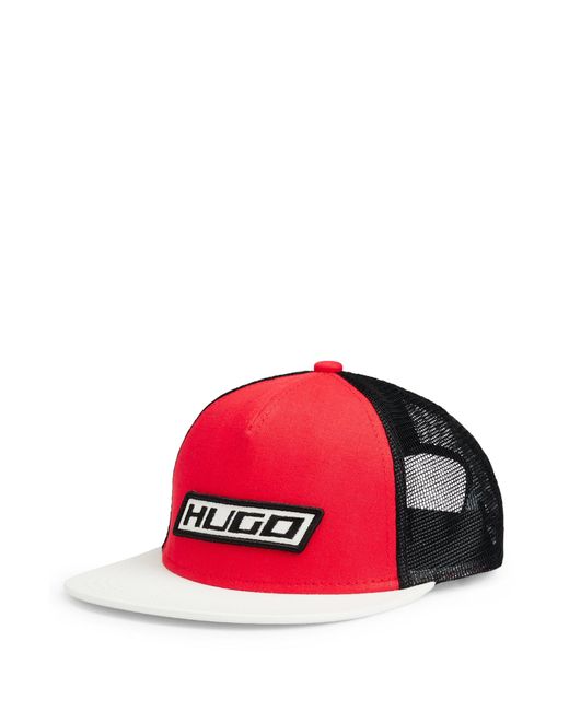 HUGO Trucker Cap In Cotton Twill With Racing-inspired Details for men
