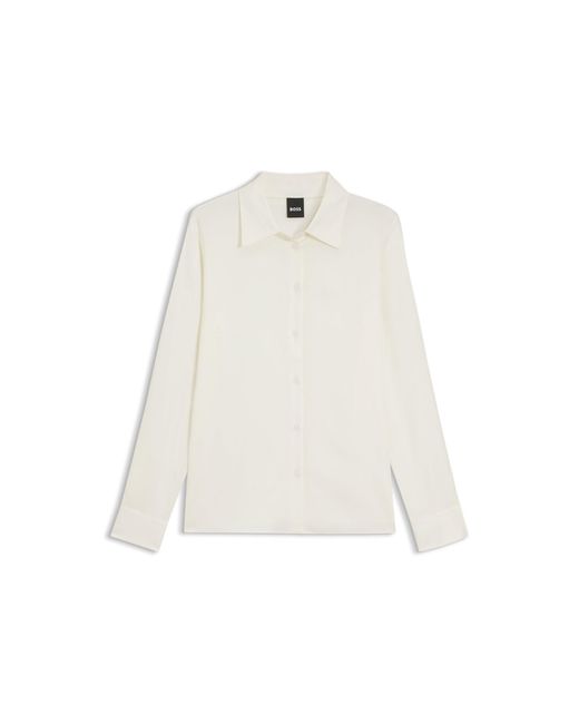 Boss White Regular-Fit Blouse