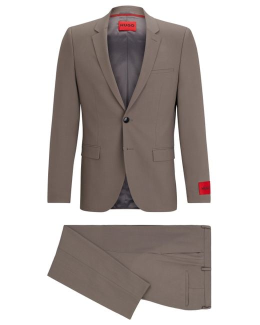 HUGO Extra Slim-Fit Anzug aus Performance-Stretch-Gewebe in Natural für Herren