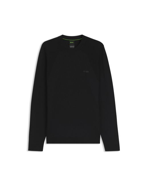 Boss Black Cotton-Blend Sweater With Bodymapping Structure for men