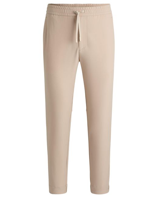 Pantalon À Coupe Fuselée En Tissu Stretch Déperlant Boss pour homme en coloris Natural