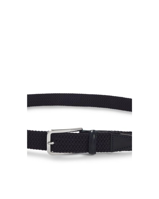 Boss Blue Woven Belt With Leather Facings for men