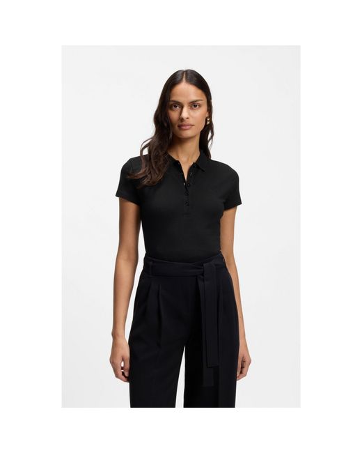 Boss Black Cotton-Piqué Polo Shirt With Logo Detail