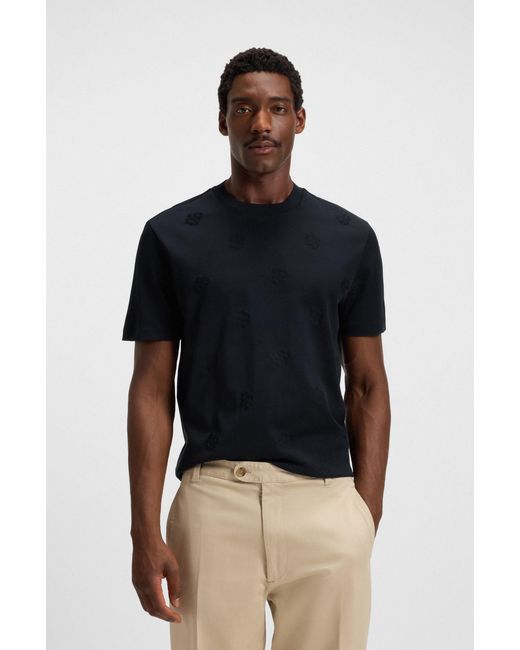 Boss Dark Blue Men's T-shirts Size M for men