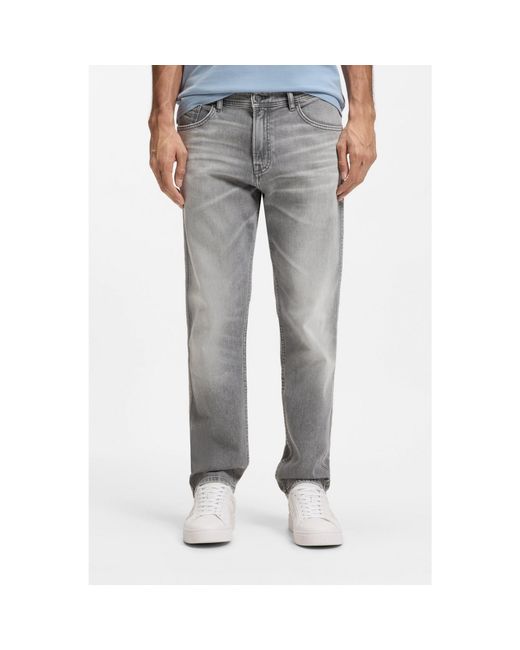Boss Gray Maine Regular-Fit Jeans for men