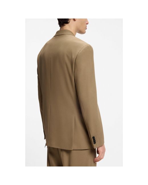 HUGO Brown Modern-Fit Suit Jacket for men