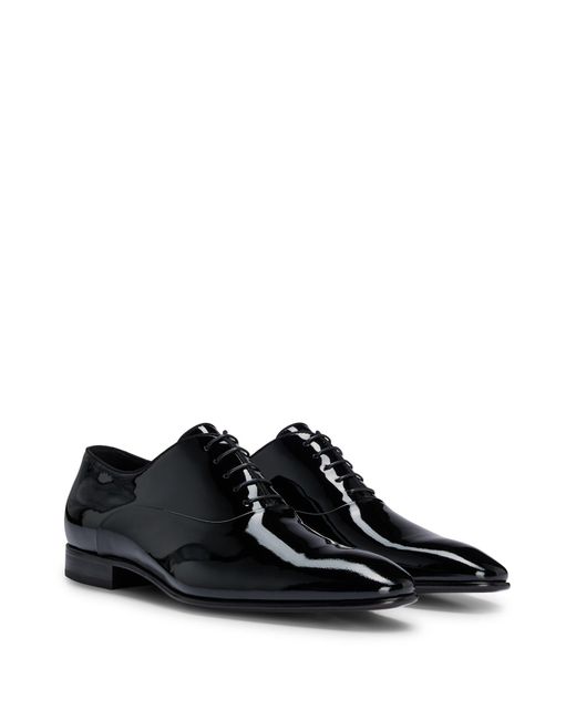 Boss Black Leather Oxford Shoes With Leather Lining for men