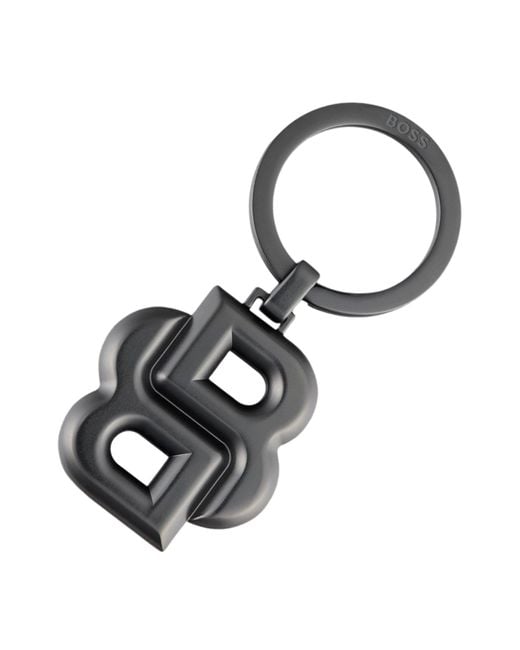 Boss Black Schlüsselanhänger Mit Mattgrauem Double-B-Monogramm