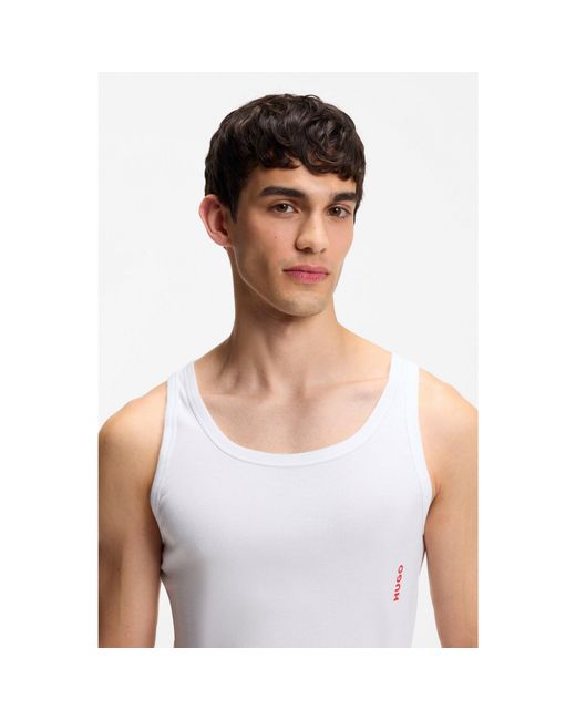 HUGO White Two-Pack Of Underwear Vests for men