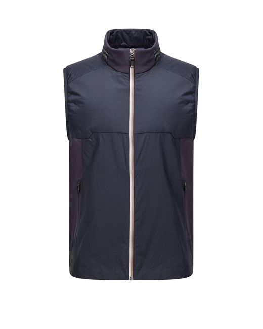 BOSS by HUGO BOSS Padded Gilet With Multicoloured Logo in Blue for Men