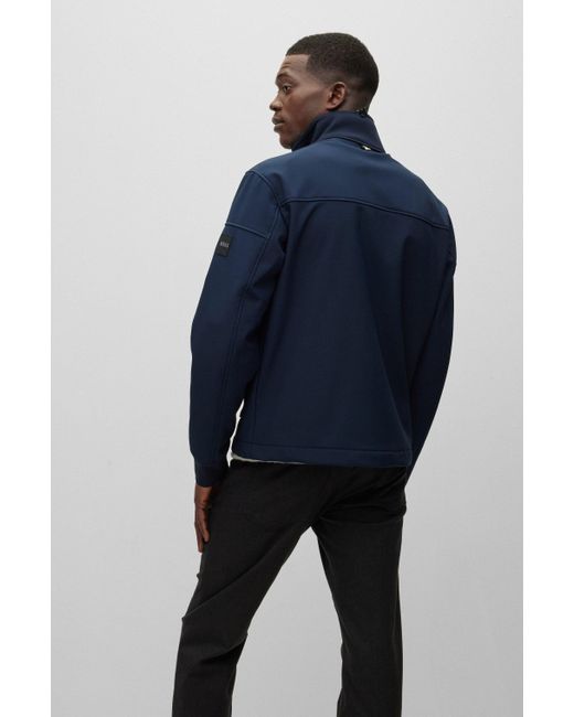 BOSS by HUGO BOSS Softshell Jacket With Patch in Blue | Lyst