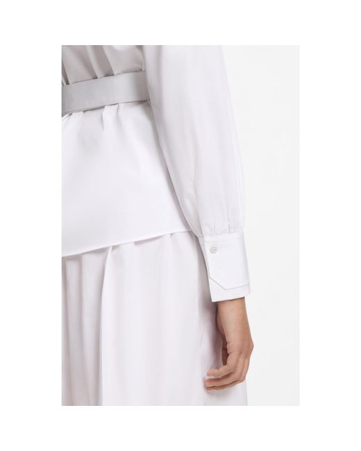 Boss White Regular-Fit Blouse With Wrap Front