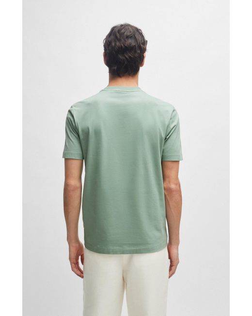 Boss T-shirt Van Katoenen Jersey Met Rubberen Logoprint in het Green voor heren