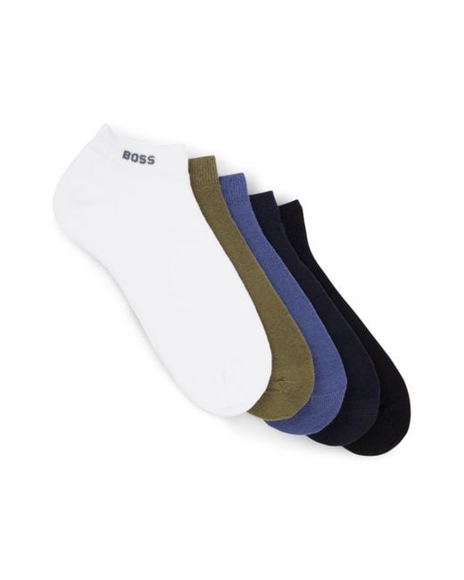 Boss Fünfer-Pack Sneakers-Socken aus Baumwoll-Mix in Blue für Herren