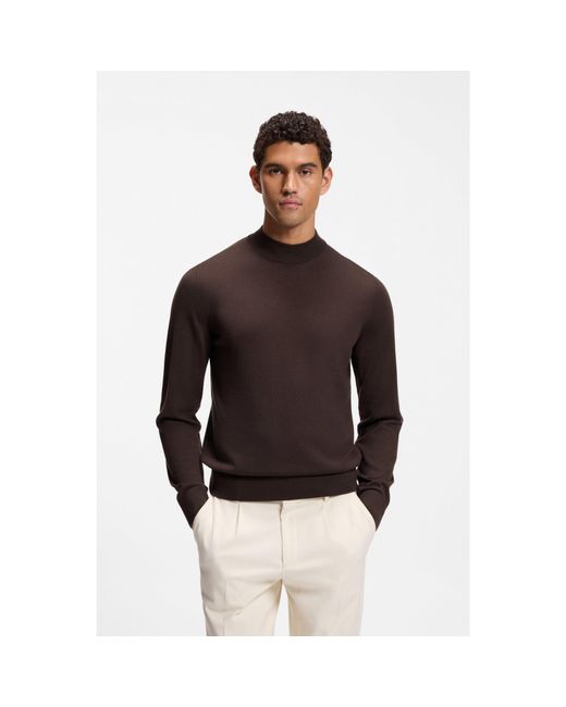 Boss Black Mock-Neck Sweater for men