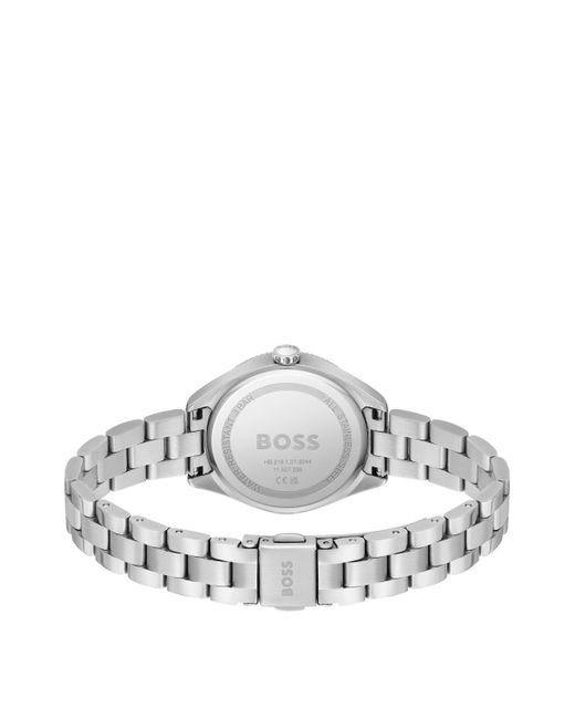 Montre argentée avec bracelet à maillons Boss en coloris White