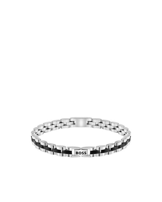 Boss White Double-B-Monogram Cuff With Trims for men