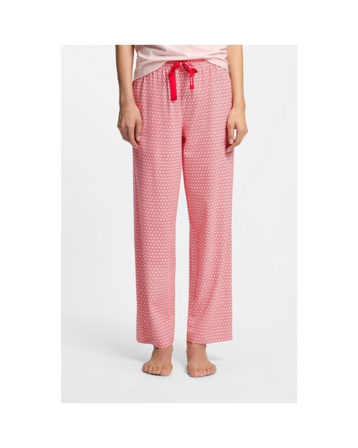 HUGO Pink Printed Pyjama Bottoms