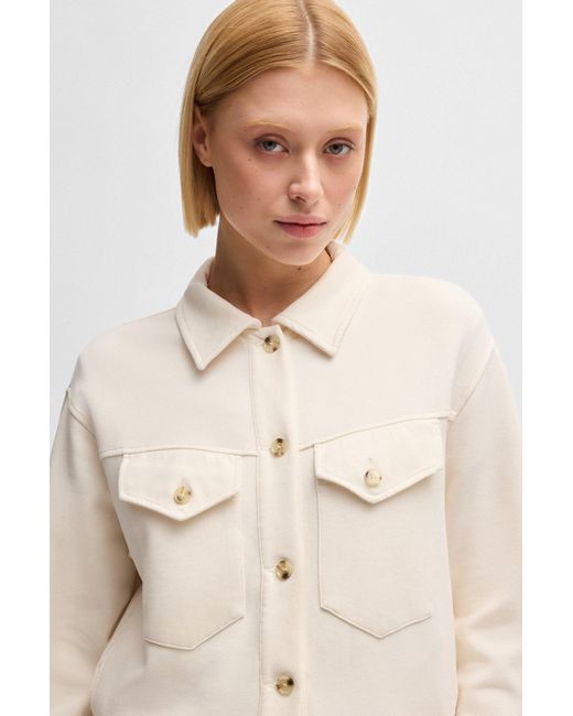 Boss Natural Jacke Aus Stretch-Jersey Mit Falten Auf Der Rückseite