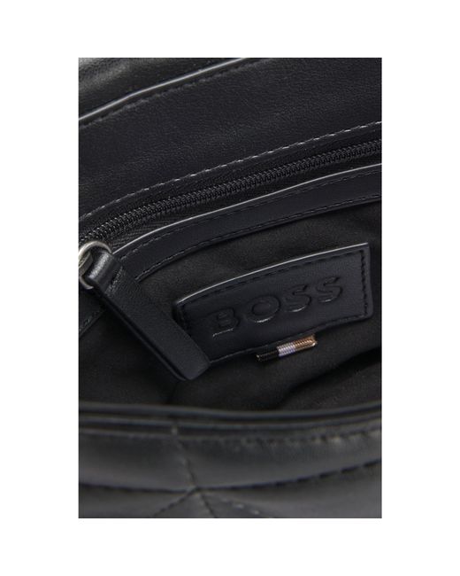Boss Black Small Quilted Shoulder Bag With Double B Monogram