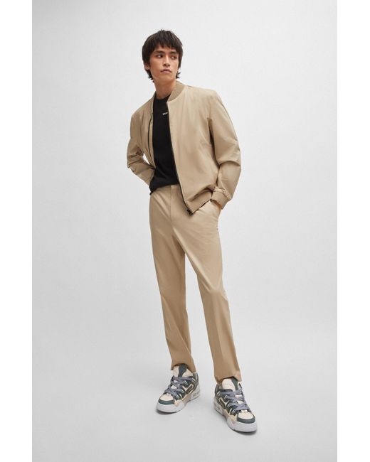 HUGO Natural Slim-fit Jacket In Performance-stretch Cotton for men