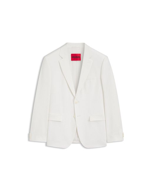 HUGO White Extra-Slim-Fit Blazer for men