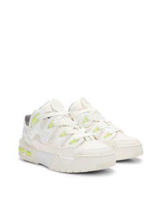 Baskets en similicuir à détails contrastants HUGO pour homme en coloris White
