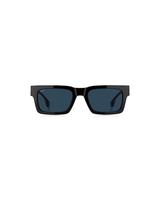 Boss Blue Acetate Sunglasses With Double B Monogram for men