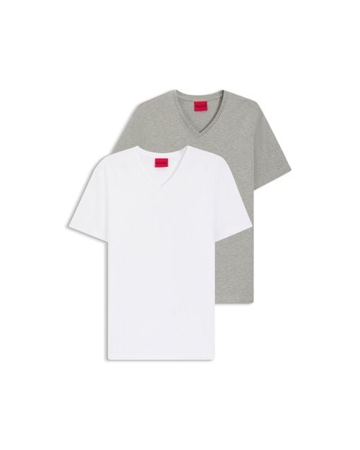 HUGO Gray Two-Pack Of V-Neck T-Shirts for men