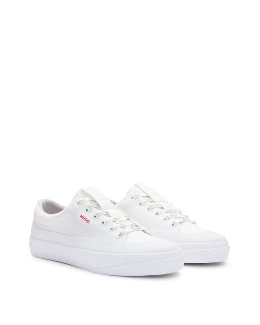 HUGO Lowtop Sneakers mit Logo-Schnürsenkeln in White für Herren