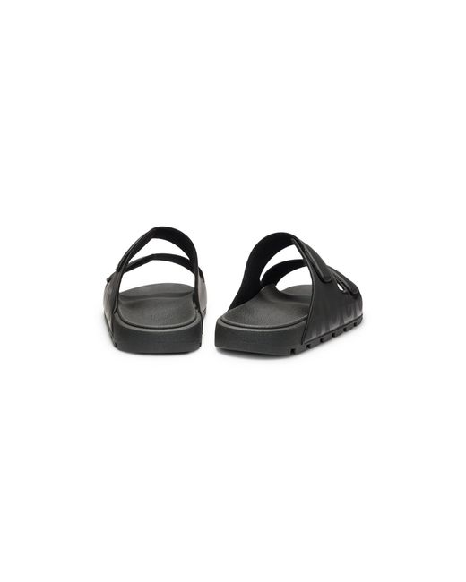 HUGO Black Logo Sandals With Double Touch-Closure Straps for men