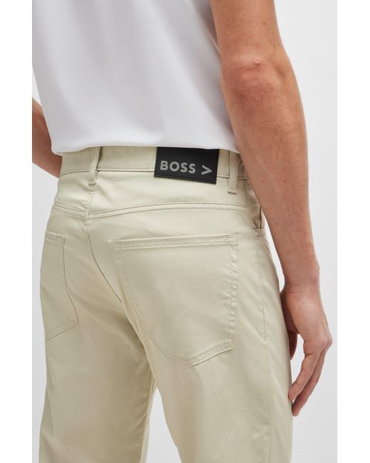 Boss Natural Regular-fit Jeans In Satin Stretch Denim for men