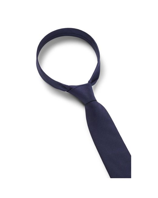 HUGO Blue Silk Tie With Jacquard-Woven Pattern for men