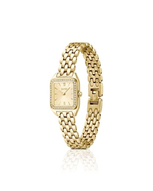 Boss Metallic Mae Petite-Tone Watch With Crystal-Set Bezel
