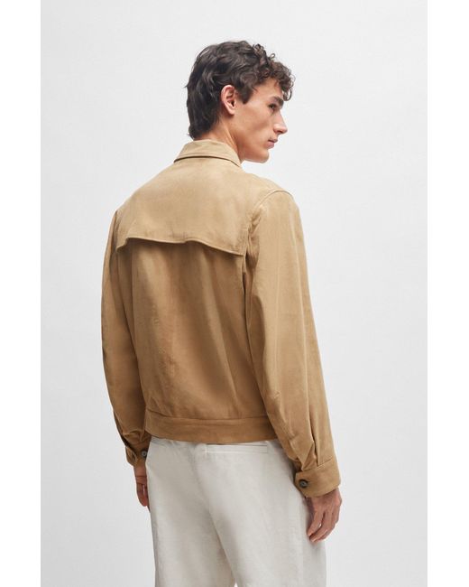 Boss Natural Jacket In Soft Suede for men