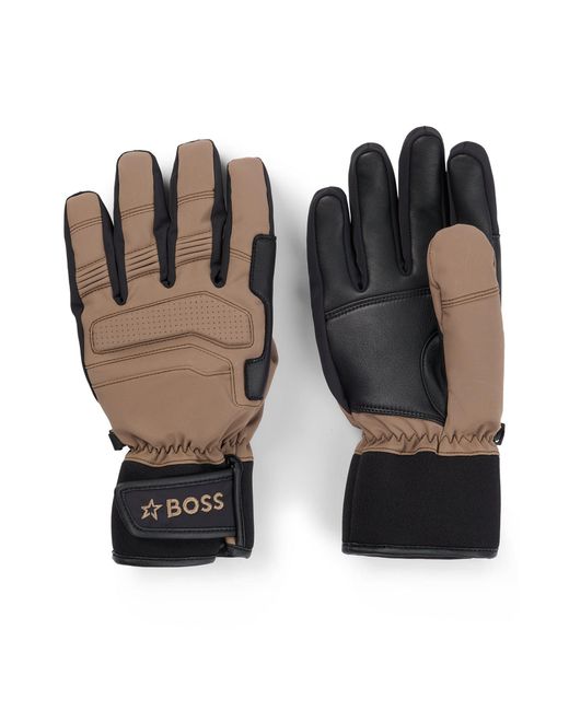 Boss Black X Perfect Moment Mixed-material Ski Gloves With Leather for men