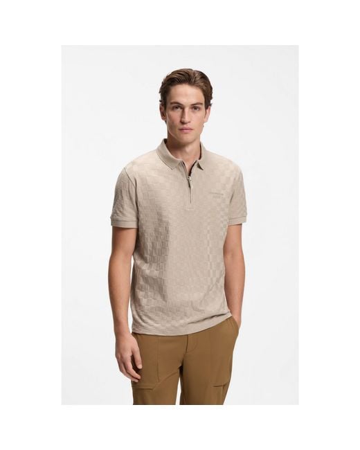 Boss Brown Porsche X Polo Shirt With Pasha Pattern for men