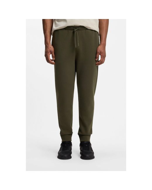 Boss Green Stretch-Cotton Tracksuit Bottoms With Puffed Logo for men