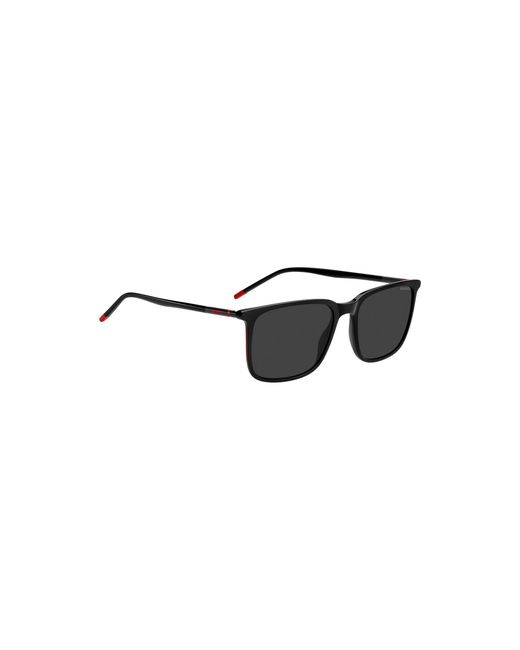 HUGO Black Acetate Sunglasses With Tubular Metal Temples for men