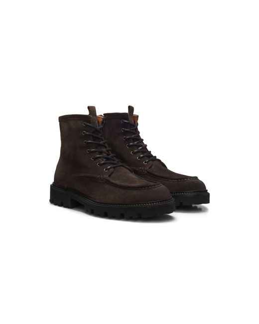 Boss Black Lace-Up Boots for men
