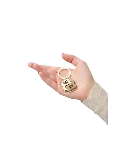 Boss Metallic Key Ring With Camel And-Tone Double B Monogram