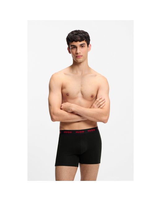 HUGO Black Three-Pack Boxer Briefs for men