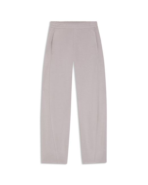 Boss Gray Balloon-Fit Tracksuit Bottoms With Logo Embroidery