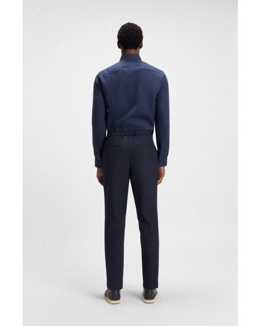 Boss Tapered-Fit Hose Aus Waschmaschinenfestem Stretch-Gewebe in Blue für Herren