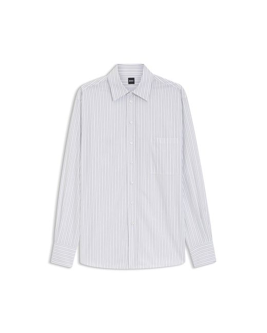Boss White Relaxed-Fit Blouse