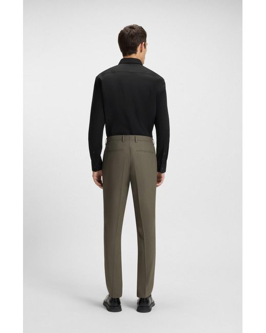 HUGO Slim-Fit Hemd Aus Stretch-Baumwoll-Canvas in Black für Herren