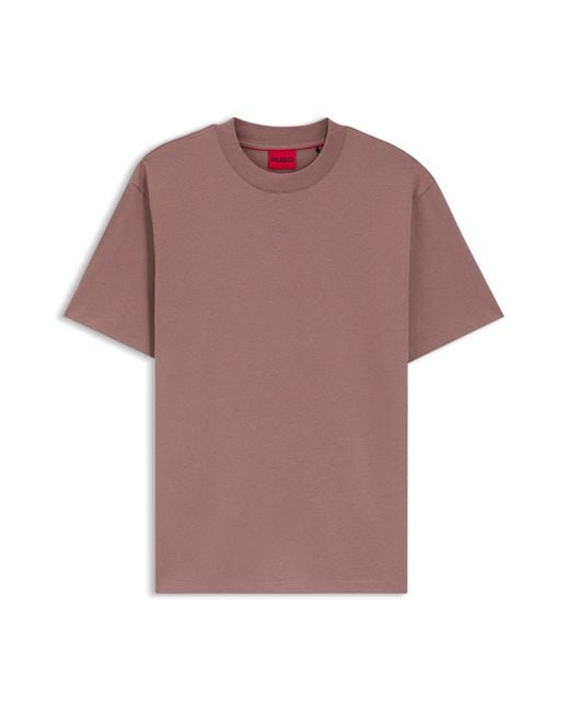 T-Shirt Décontracté En Coton À Logo Imprimé HUGO pour homme en coloris Pink